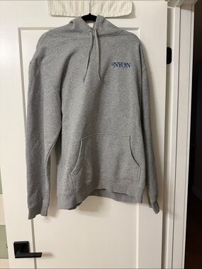 NYON Embroidered Gray Pullover Hoodie